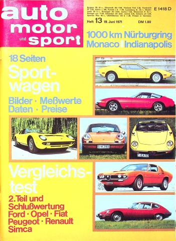 Deckblatt Auto Motor und Sport (13/1971)